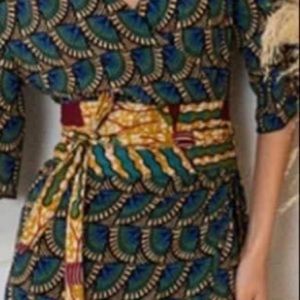 African Inspired printed tie belt
